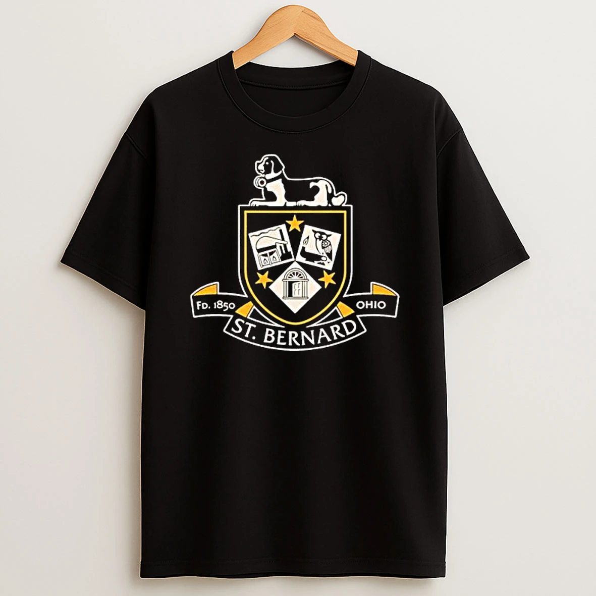 St Bernard Ohio Established 1850 Crest With Dog T Shirt