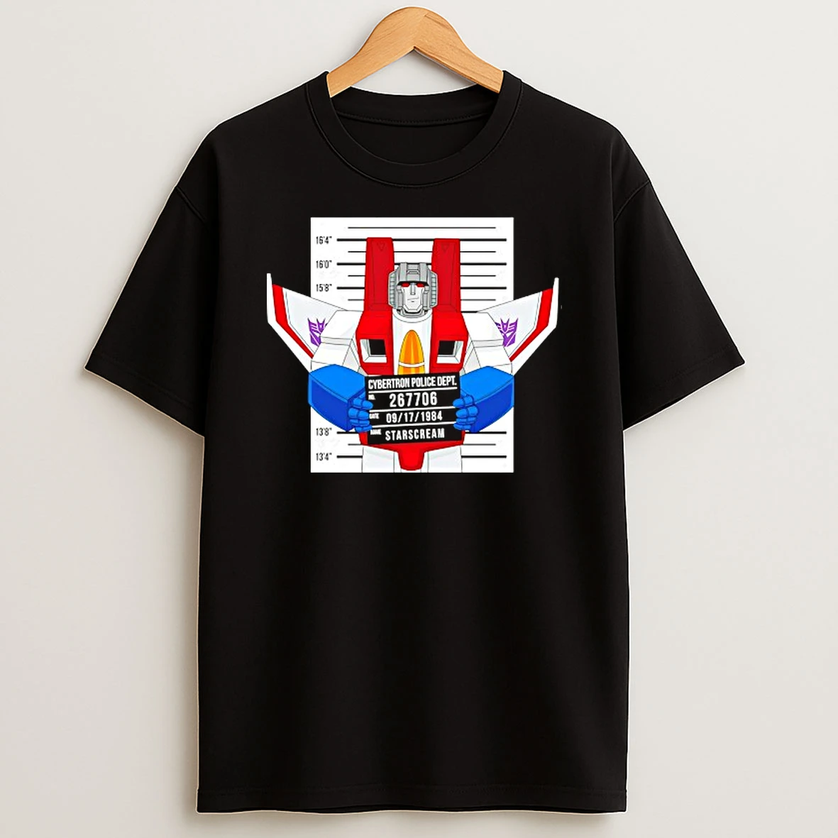 Starscream Cybertron Police Dept Mugshot T Shirt