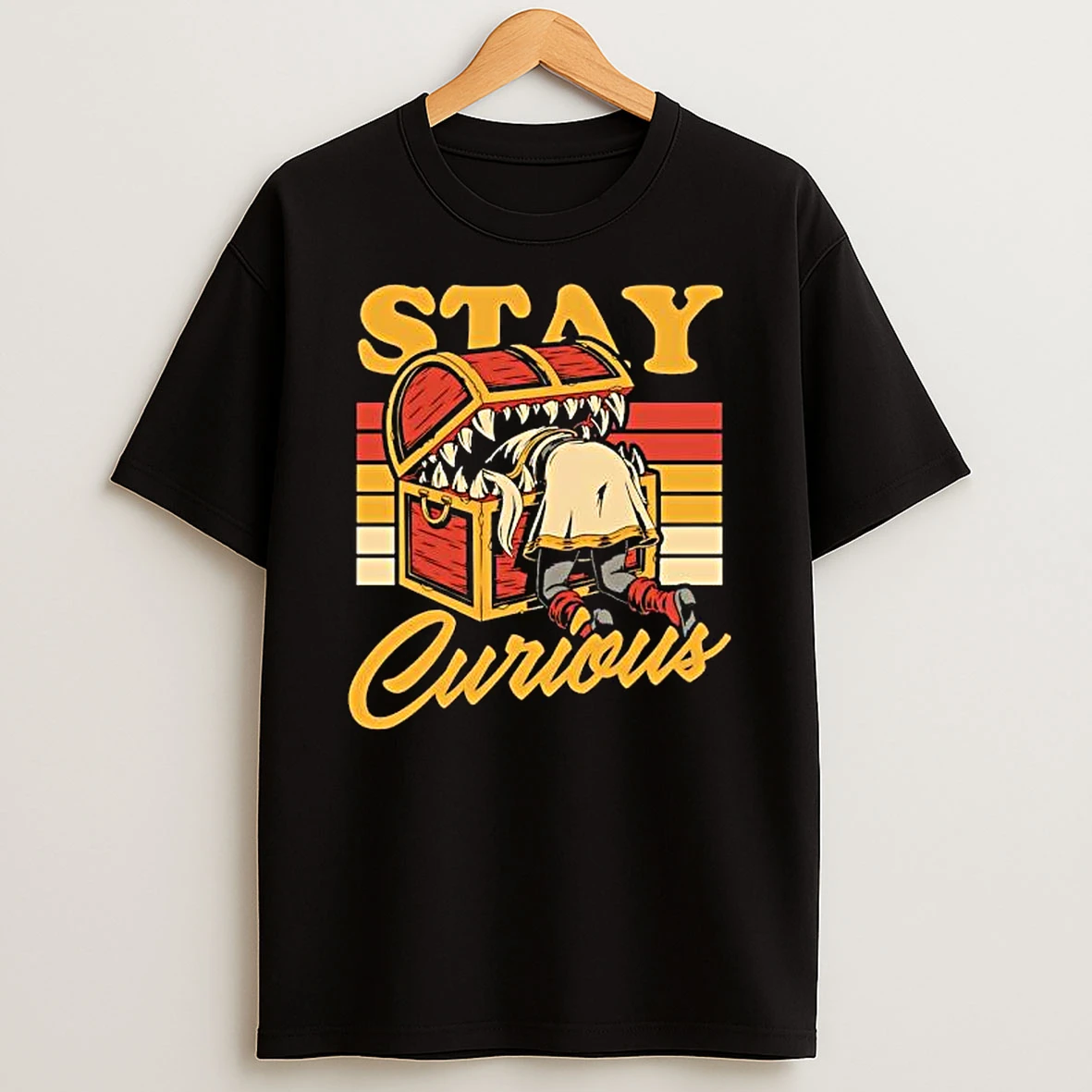 Stay Curious Mimic Treasure Chest Frieren T Shirt