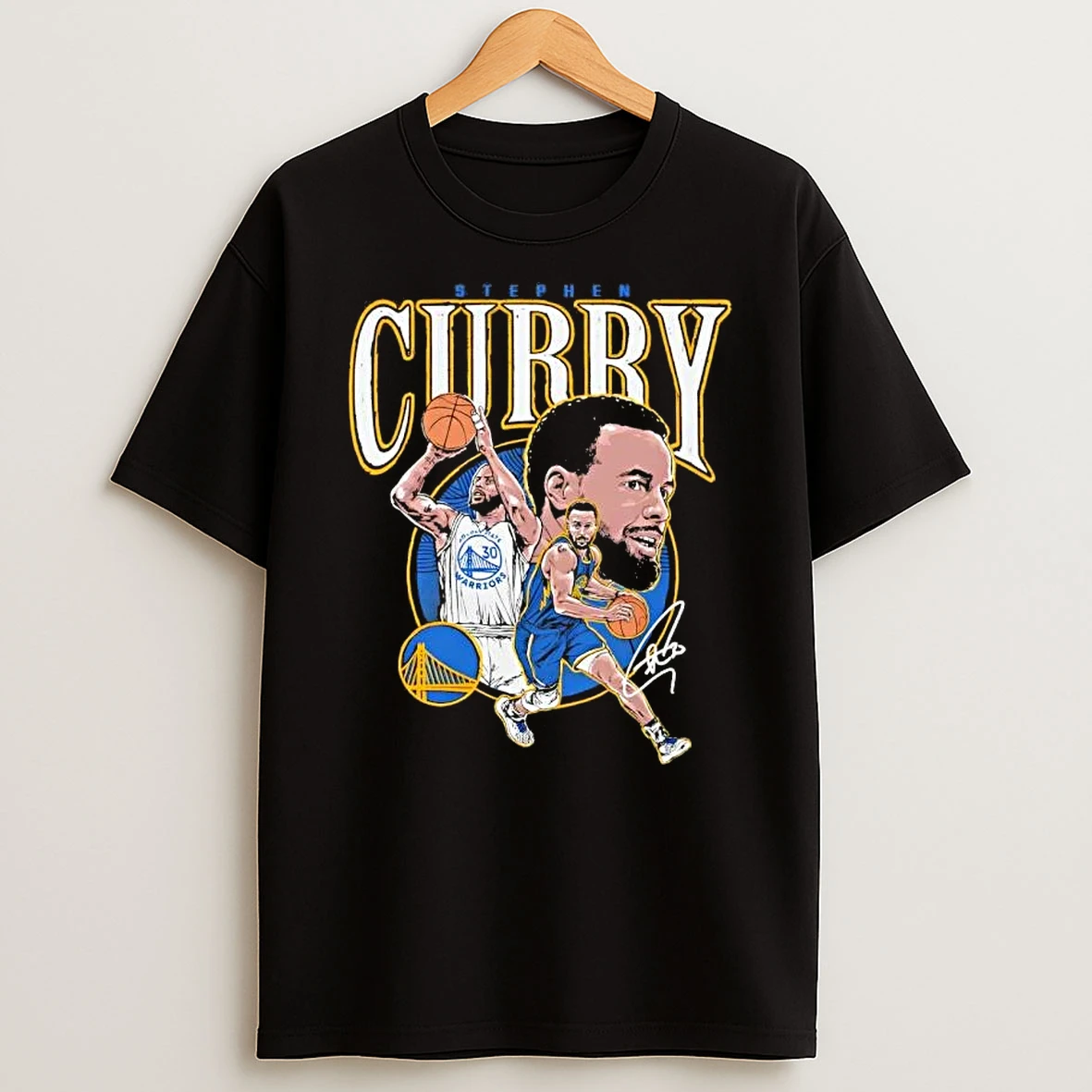 Steph Curry Golden State Warriors Basketball Trio Signature T Shirt