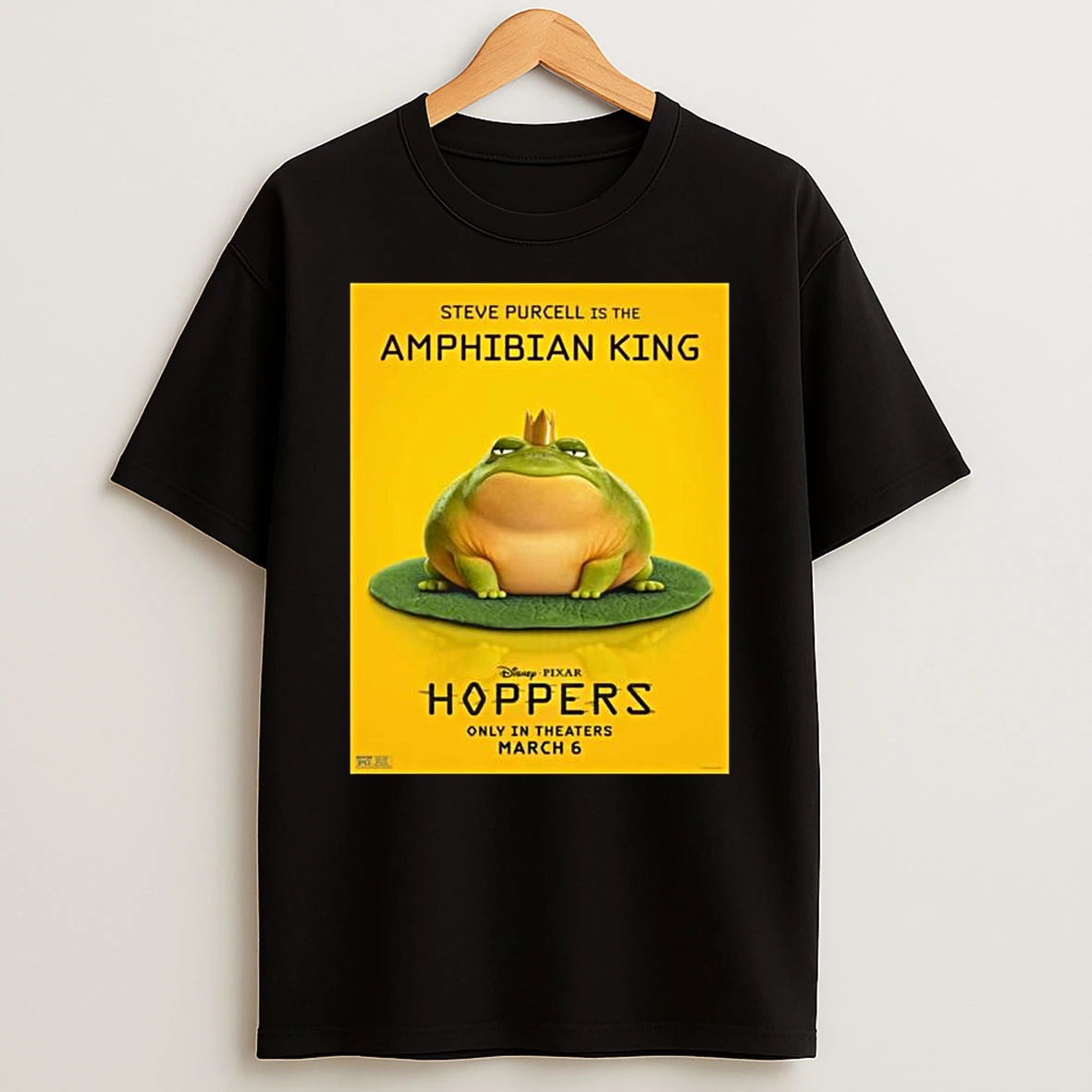 Steve Purcell Is Amphibian King Character For Hoppers Only In Theaters March 6 2026 T Shirt