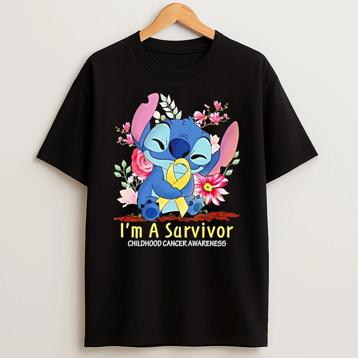 Stitch Im A Survivor Childhood Cancer Awareness T Shirt