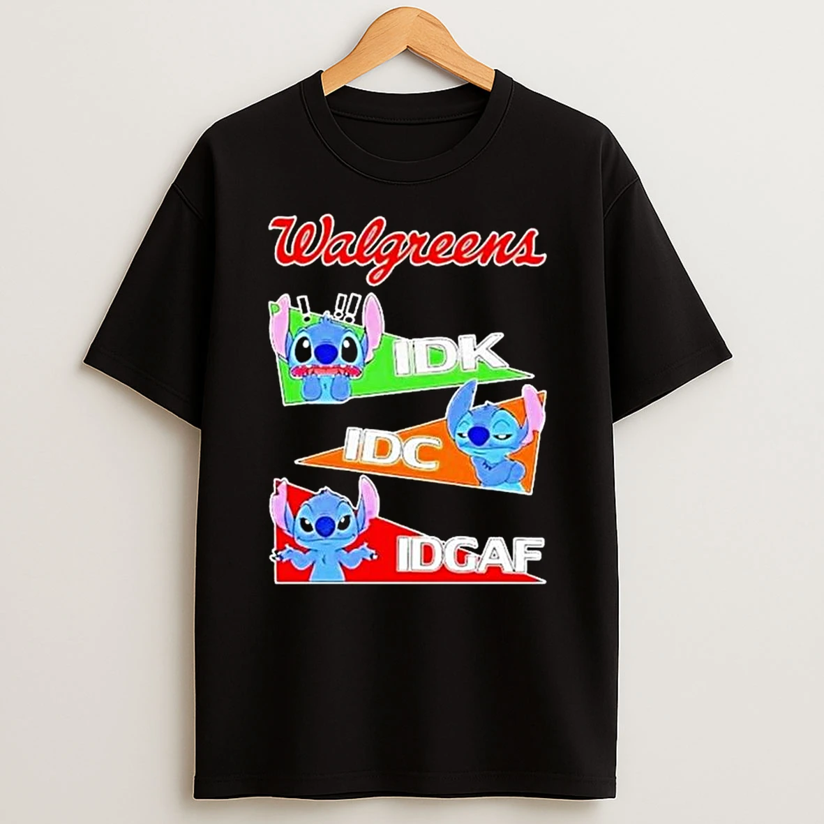 Stitch X Walgreens Mood Idk I Dont Care Idc I Dont Care Idgaf T Shirt