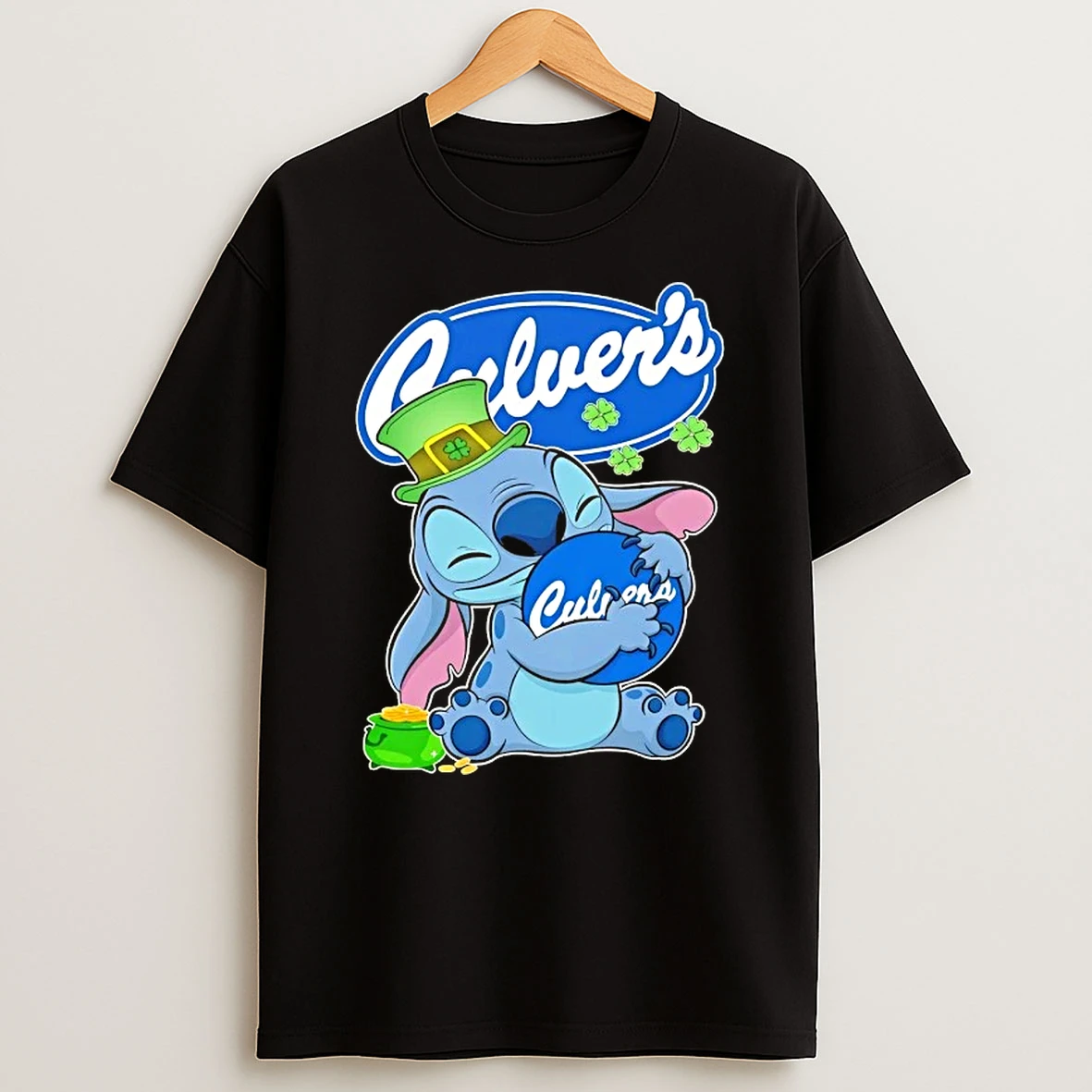 Stitch Hug The Culvers Logo Happy Patricks Day T Shirt