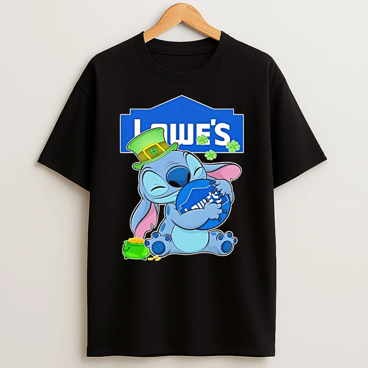 Stitch With St Patricks Hug Lowes Logo T Shirt