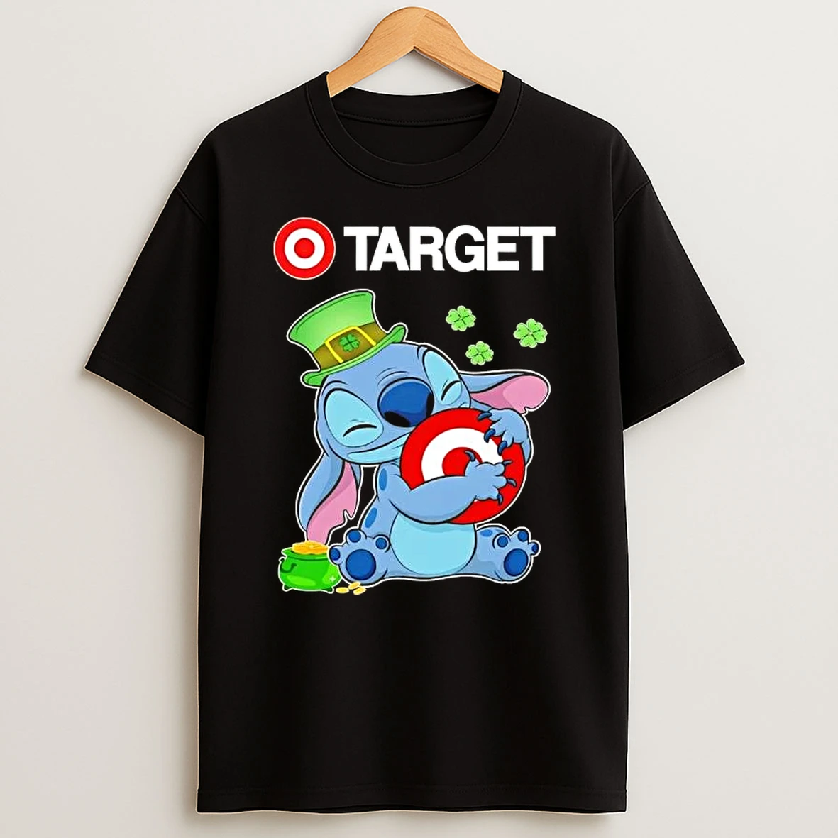 Stitch With St Patricks Hug Target Logo T Shirt