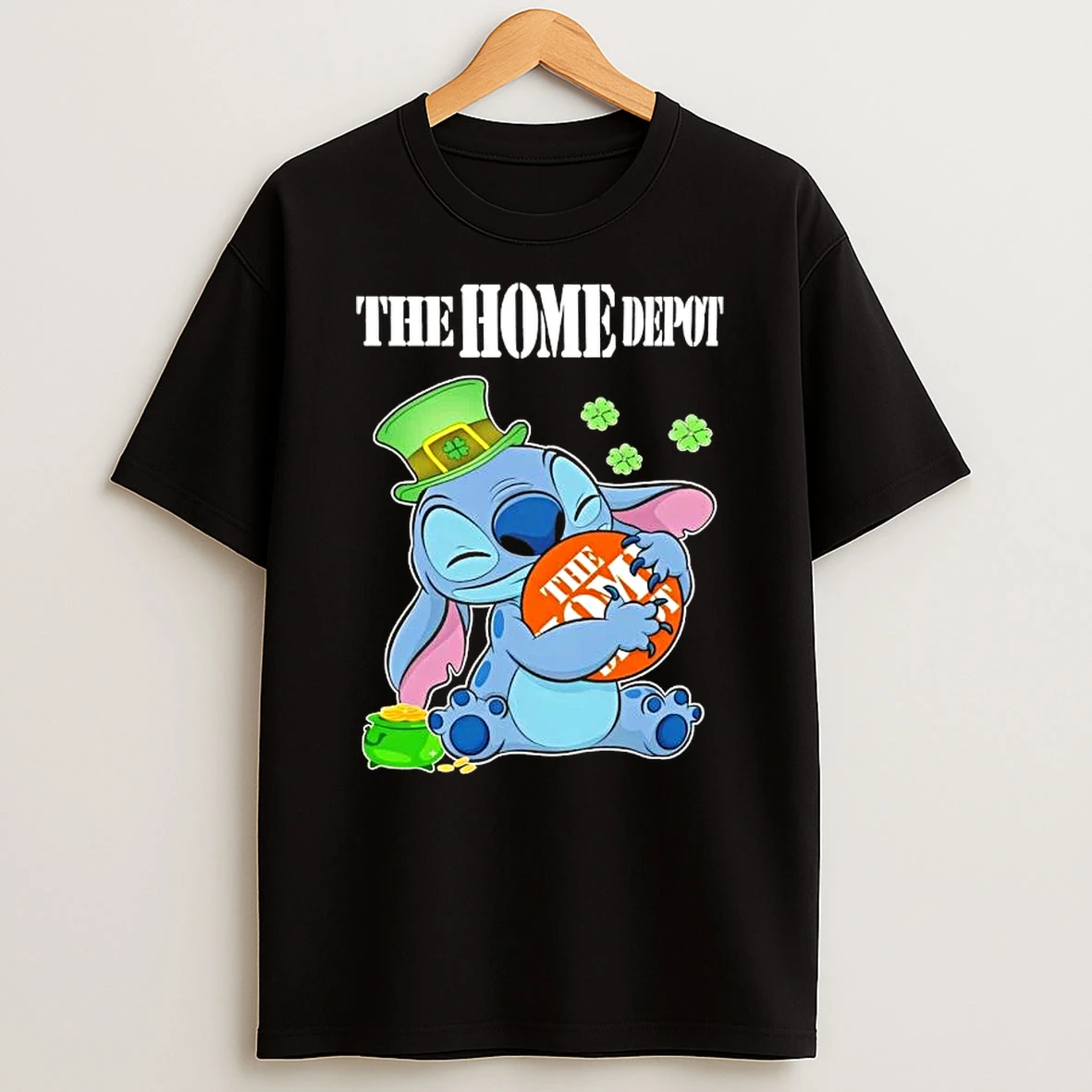Stitch With St Patricks Hug The Home Depot Logo T Shirt