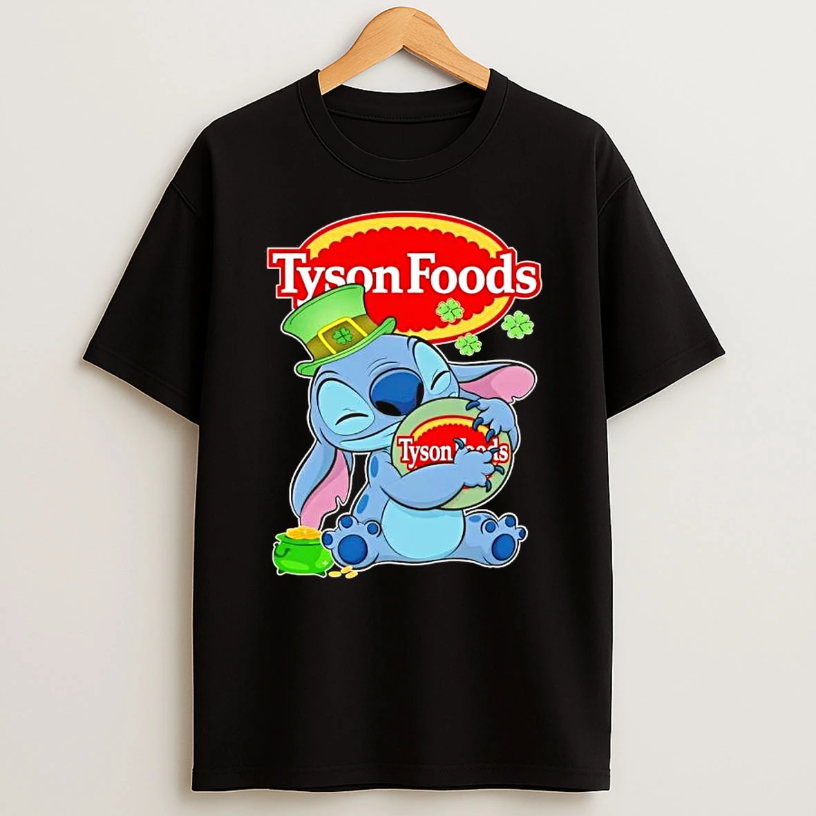 Stitch With St Patricks Hug Tyson Foods Logo T Shirt