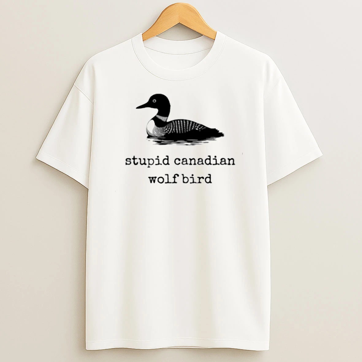 Stupid Canadian Wolf Bird Logo T Shirt