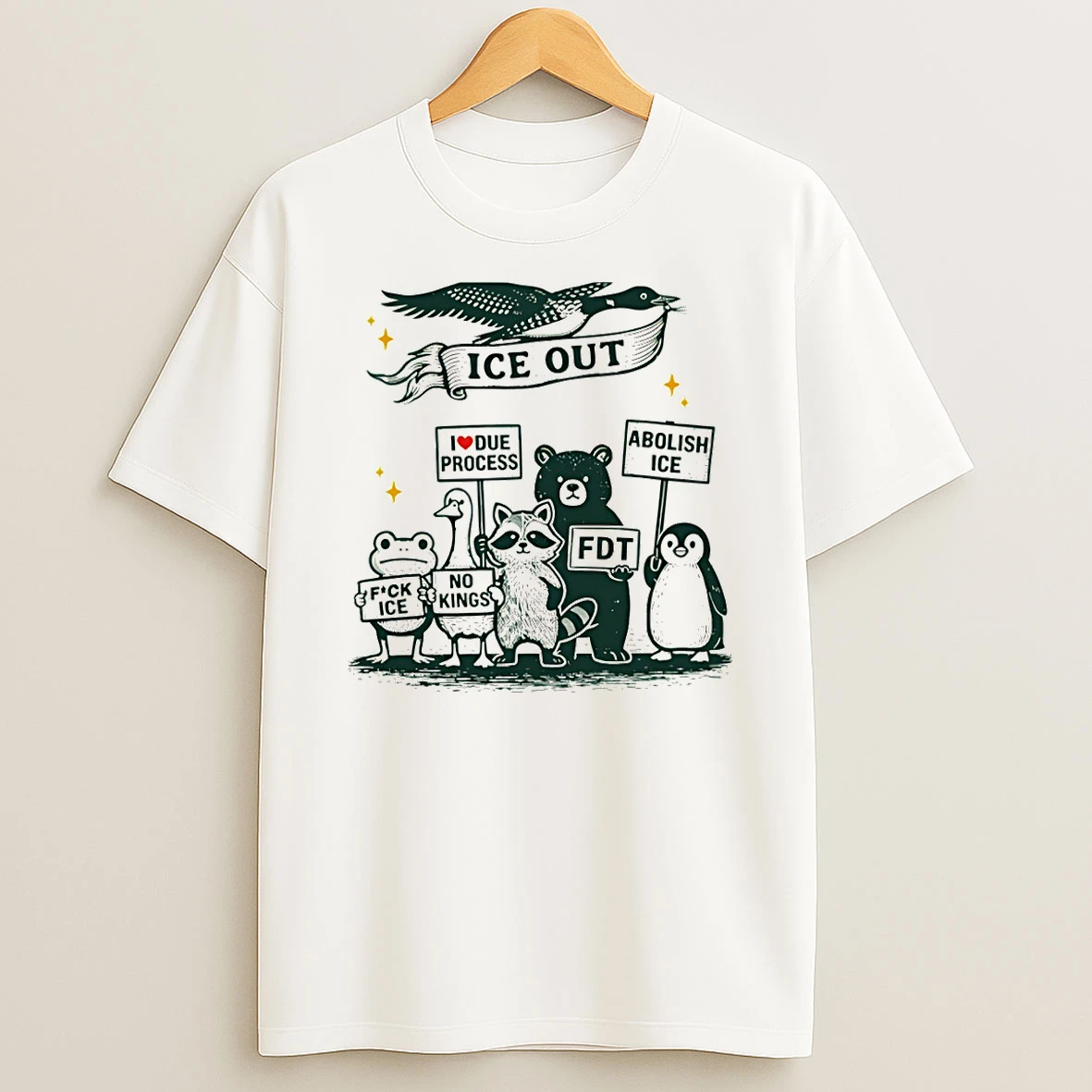 Subtle Minnesota Protest Resistance Symbol Ice Out Abolish Ice Animal Meme T Shirt