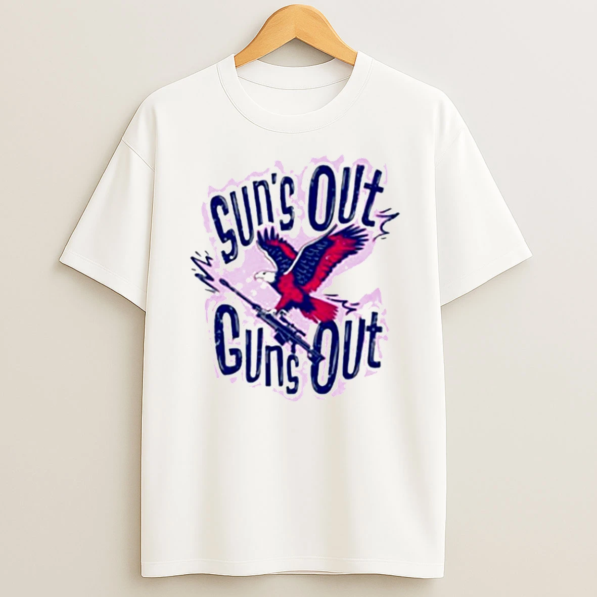 Sun Out Guns Out Bald Eagle T Shirt