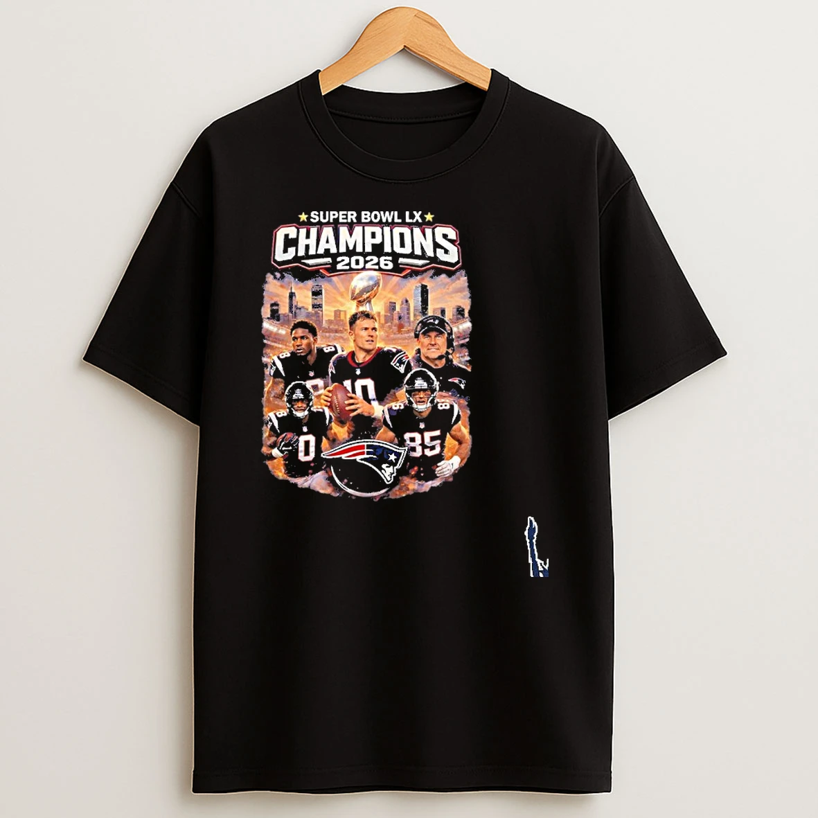 Super Bowl Lx Champions New England Patriots Retro Skyline T Shirt