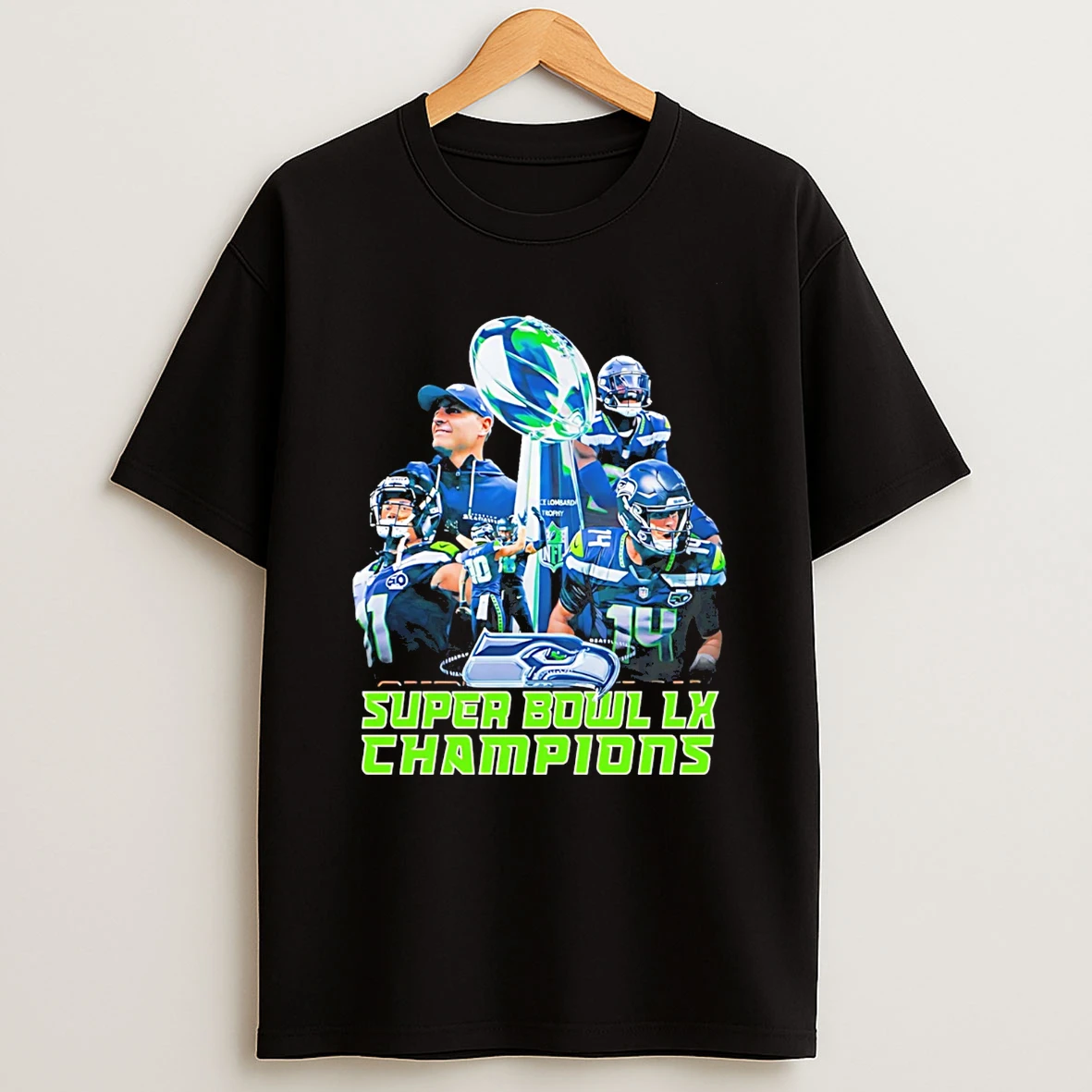 Super Bowl Lx Champions Seattle Seahawks Trophy T Shirt