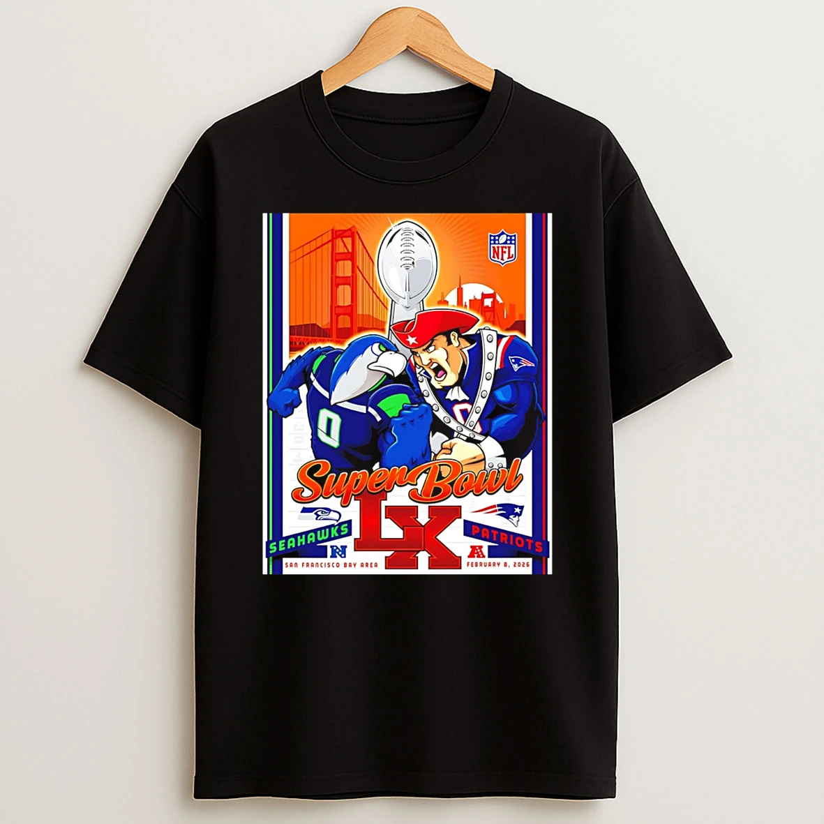 Super Bowl Lx Seahawks Vs Patriots Mascot T Shirt