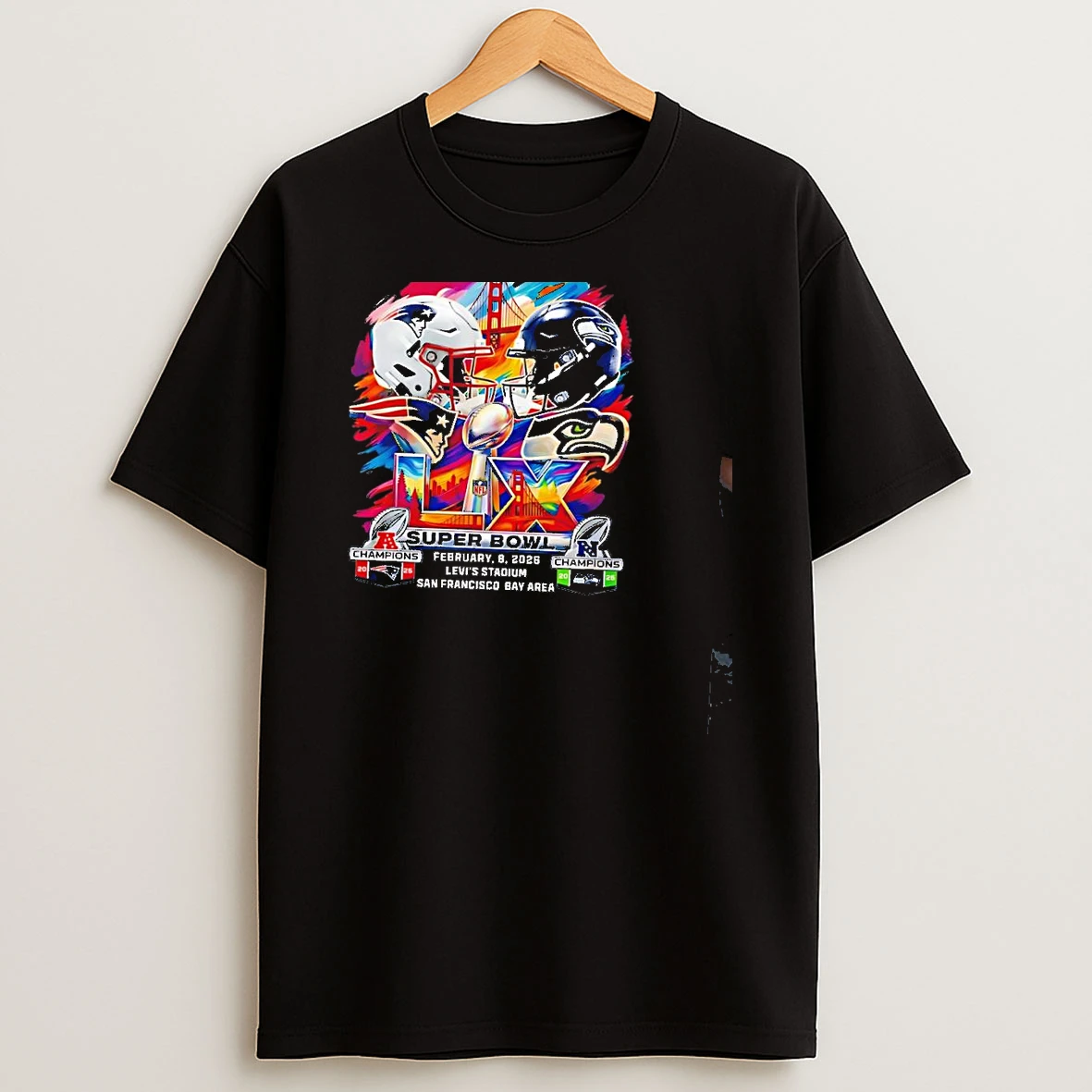 Super Bowl Lx Seahawks Vs Patriots Levis Stadium In Santa Clara California Championship T Shirt