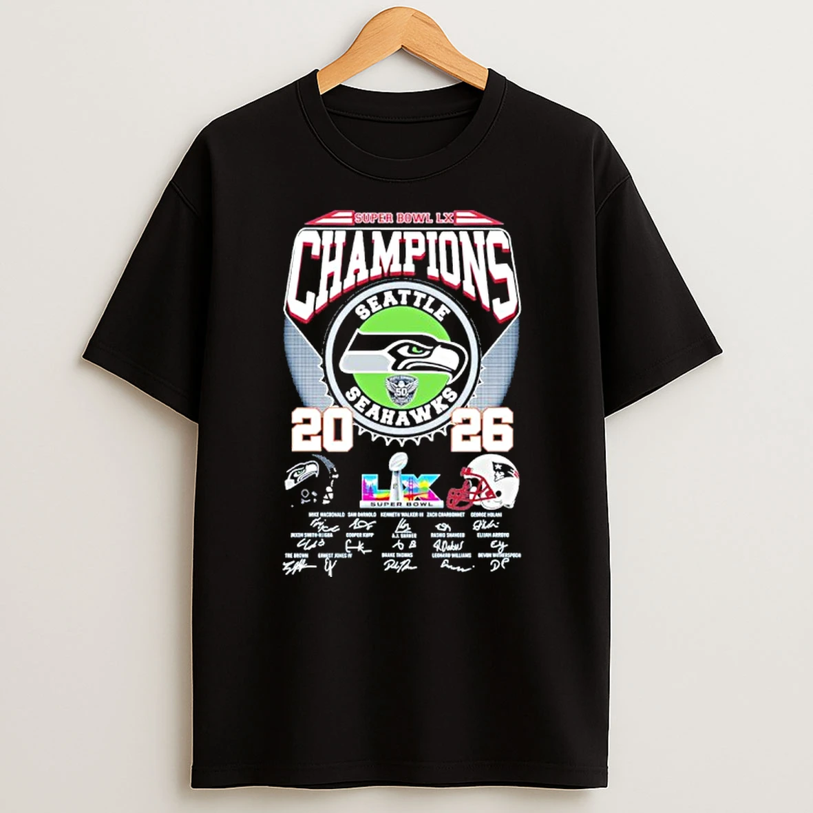 Super Bowl Lix Champions Seattle Seahawks 2026 Signature T Shirt