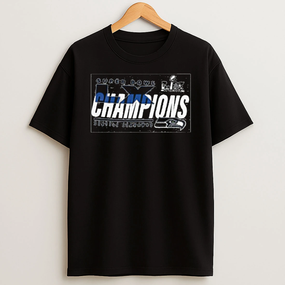 Super Bowl Lix Champions Seattle Seahawks Logo T Shirt