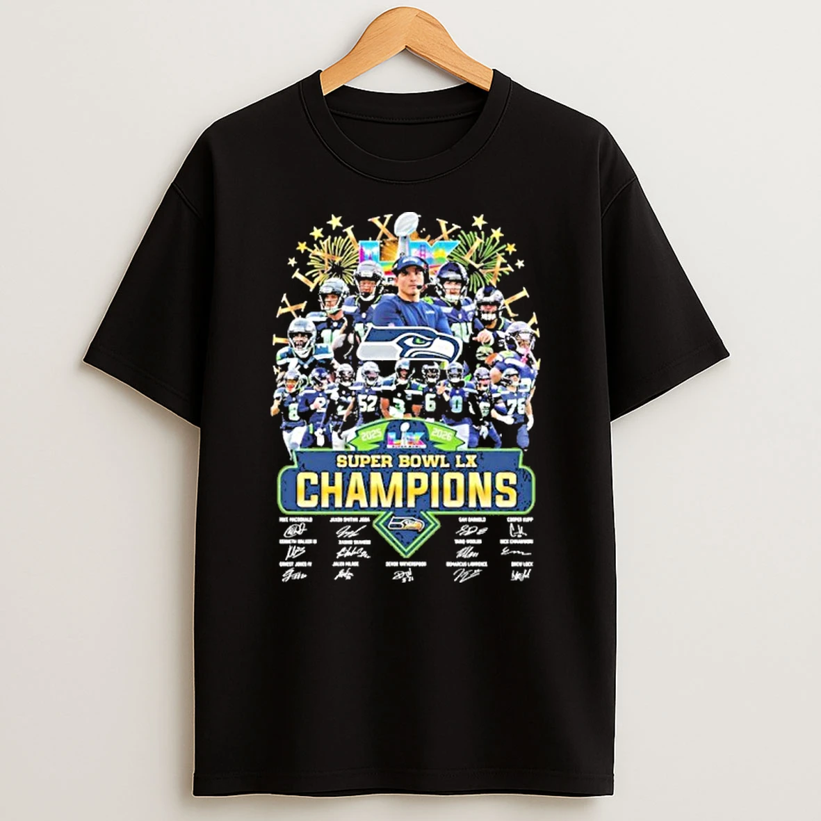 Super Bowl Lix Champions Team Player Signature T Shirt