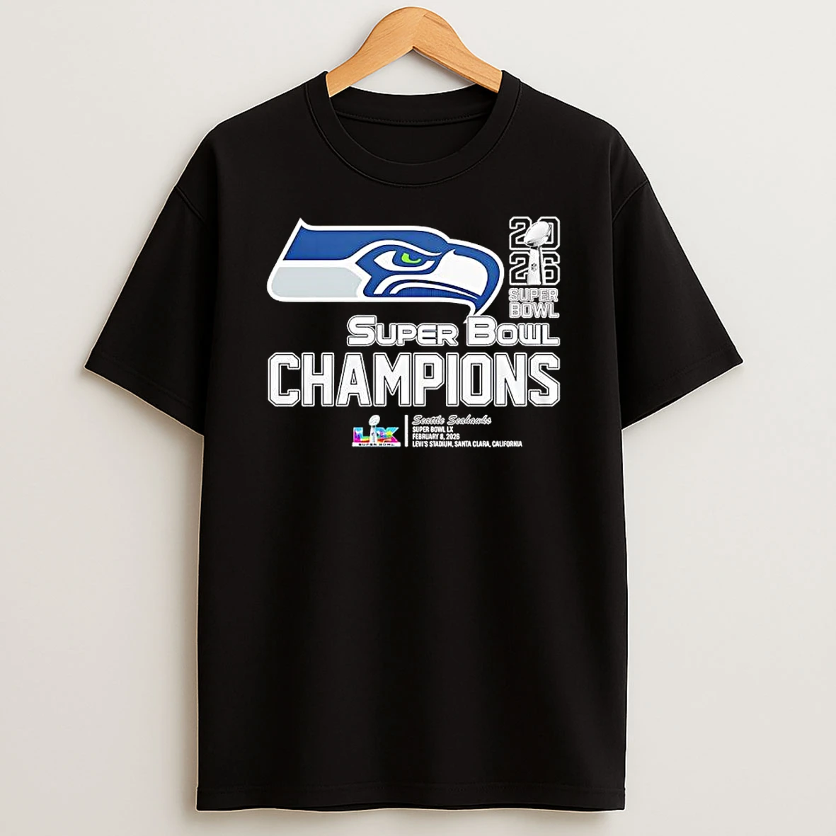 Superbowl Lx Champions 2026 Seattle Seahawks Logo T Shirt