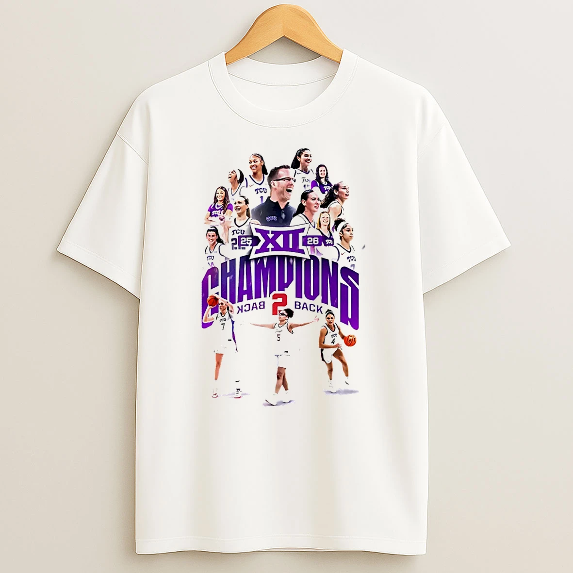 Tcu Horned Frogs Womens Basketball Big 12 Conference Champions 2026 Graphic T Shirt