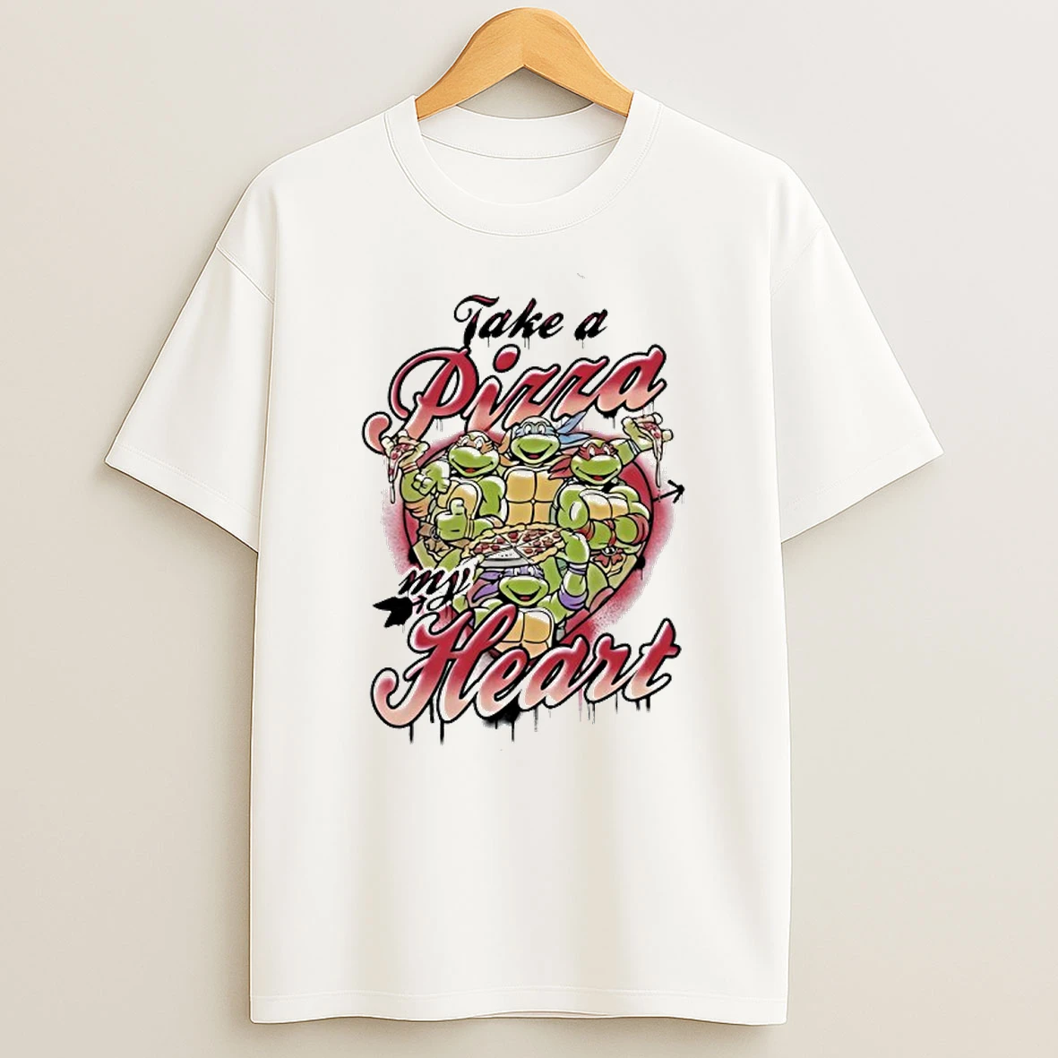 Take A Pizza Teenage Mutant Ninja Turtles Pizza Heart T Shirt