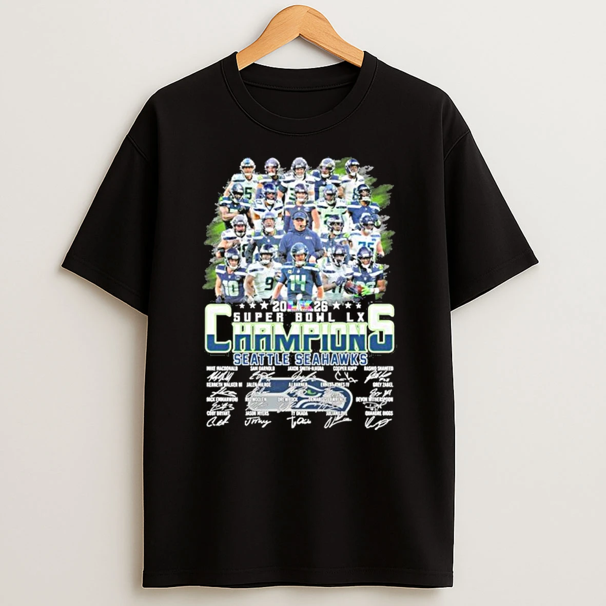 Team Player 2026 Super Bowl Lix Champions Seattle Seahawks Signature T Shirt