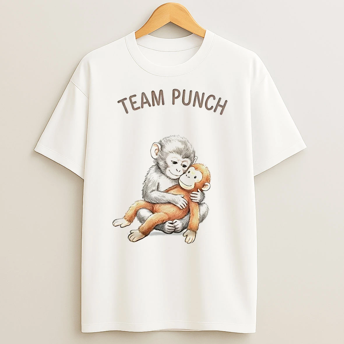 Team Punch Baby Monkey Wildlife Animal Lover T Shirt