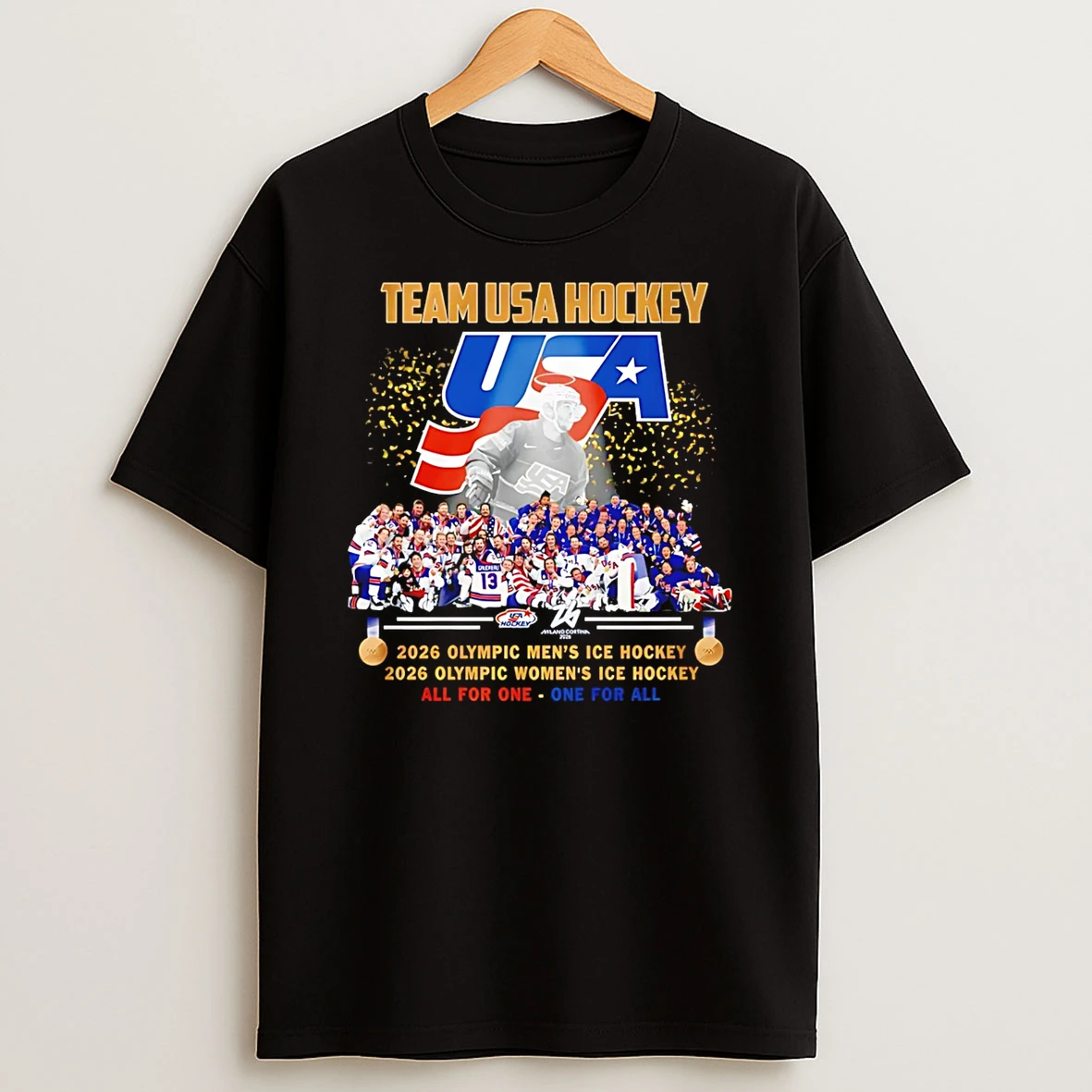 Team Usa Hockey Golden Glory 2026 National Champions All Team T Shirt
