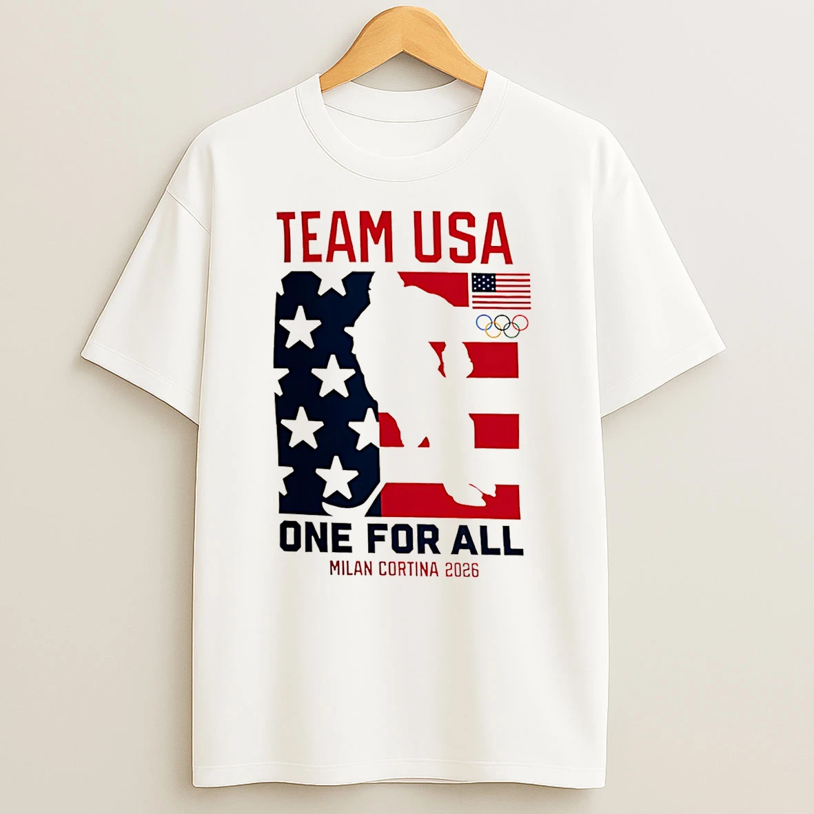Team Usa Hockey One For All Milan Cortina 2026 Winter Olympics Heart Of Gold T Shirt