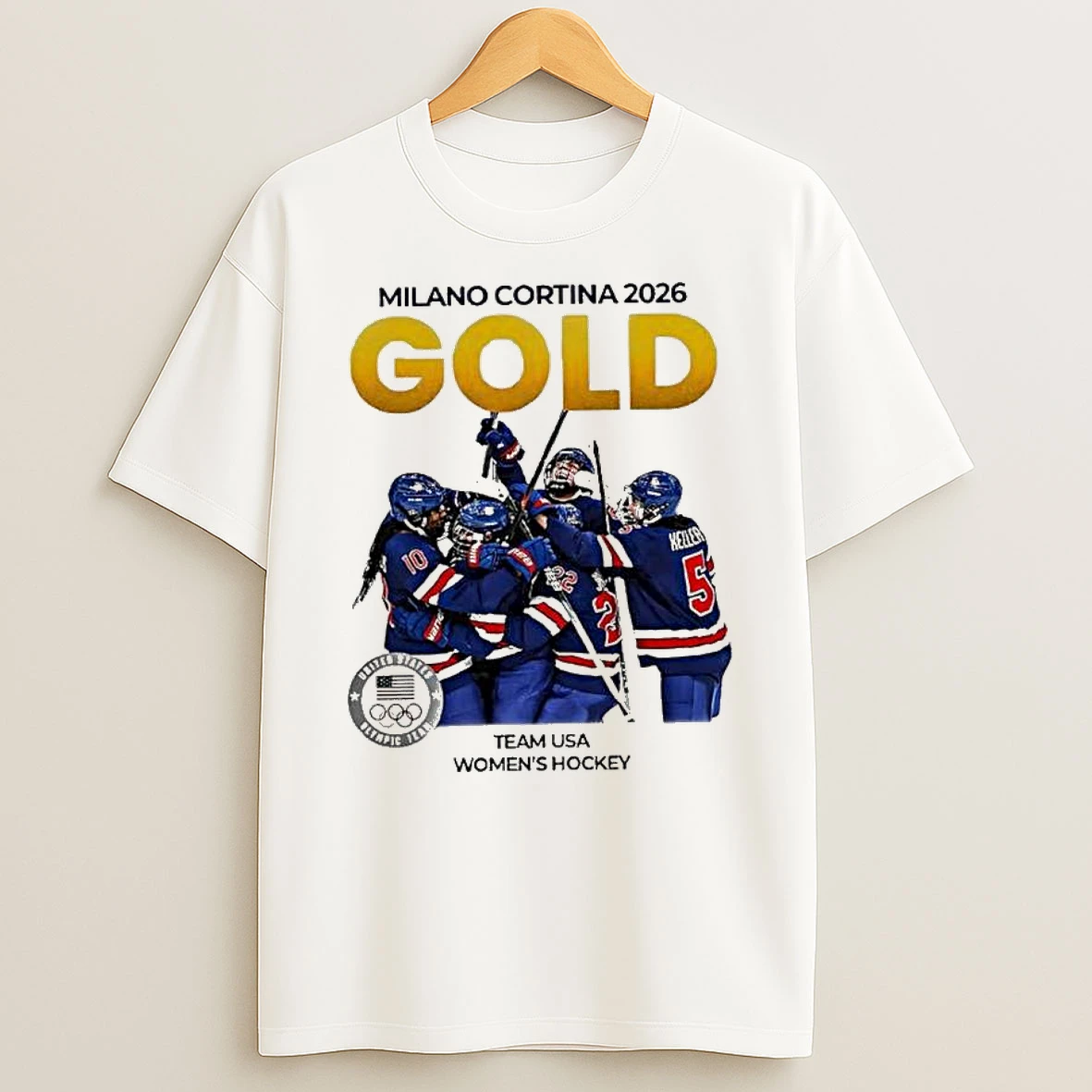 Team Usa Womens Hockey Milano Cortina 2026 Gold Medal T Shirt