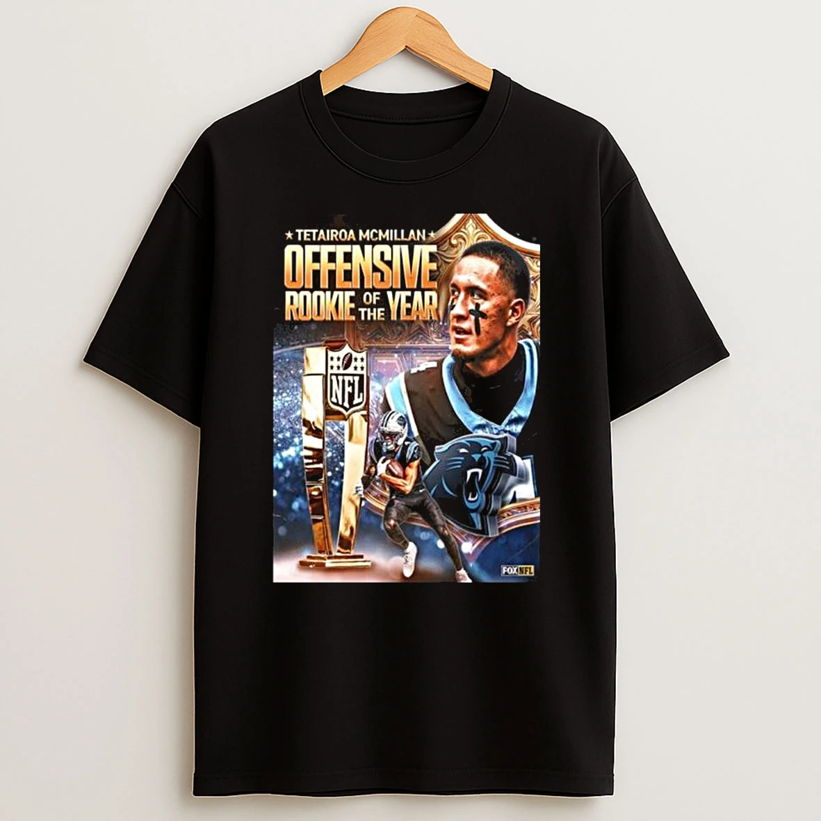 Tetairoa Mcmillan From Carolina Panthers Nfl 2025 Offensive Rookie Of The Year T Shirt