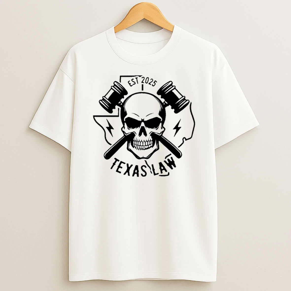 Texas Law Est 2025 Skull T Shirt