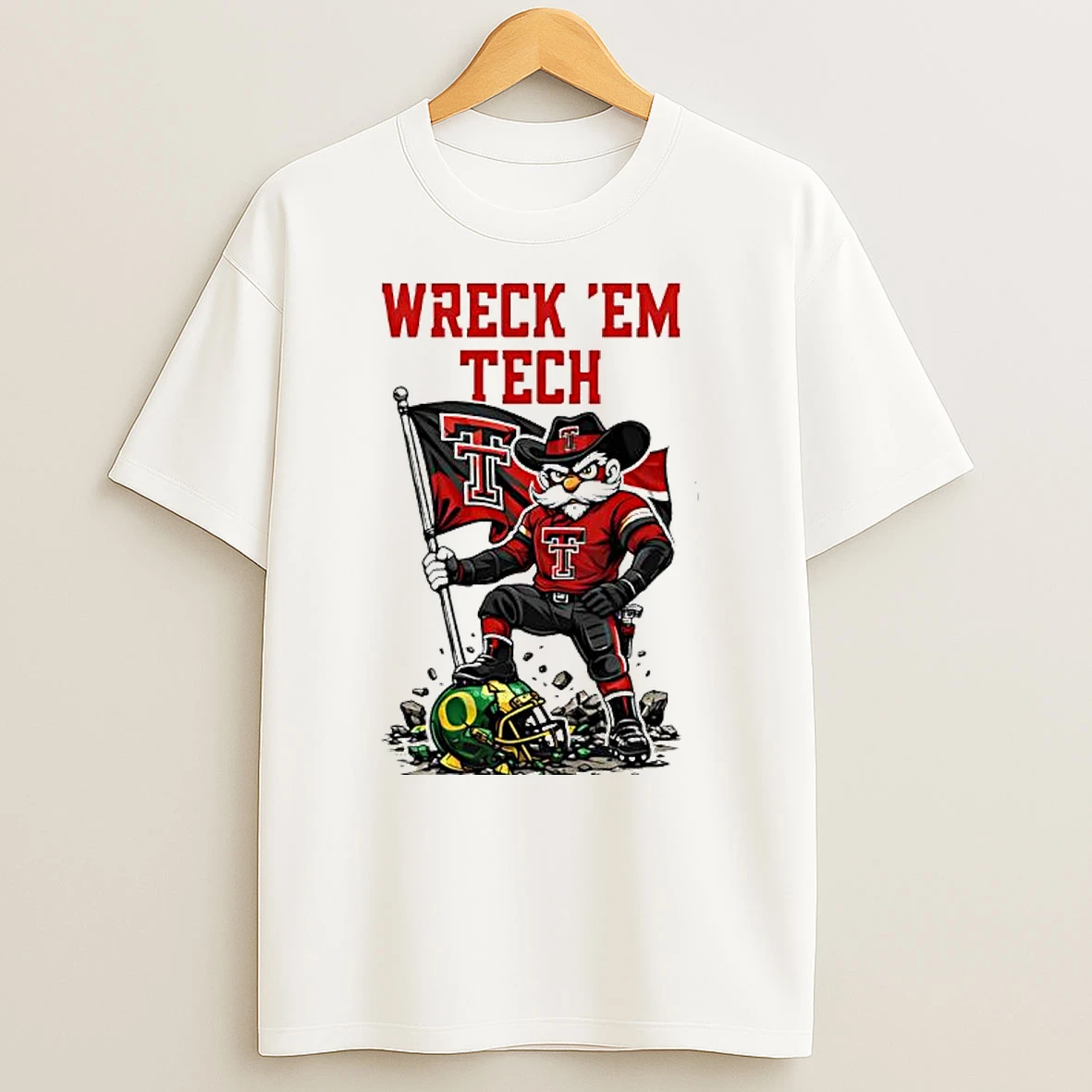 Texas Tech Red Raiders Wreck Em Tech Mascot T Shirt