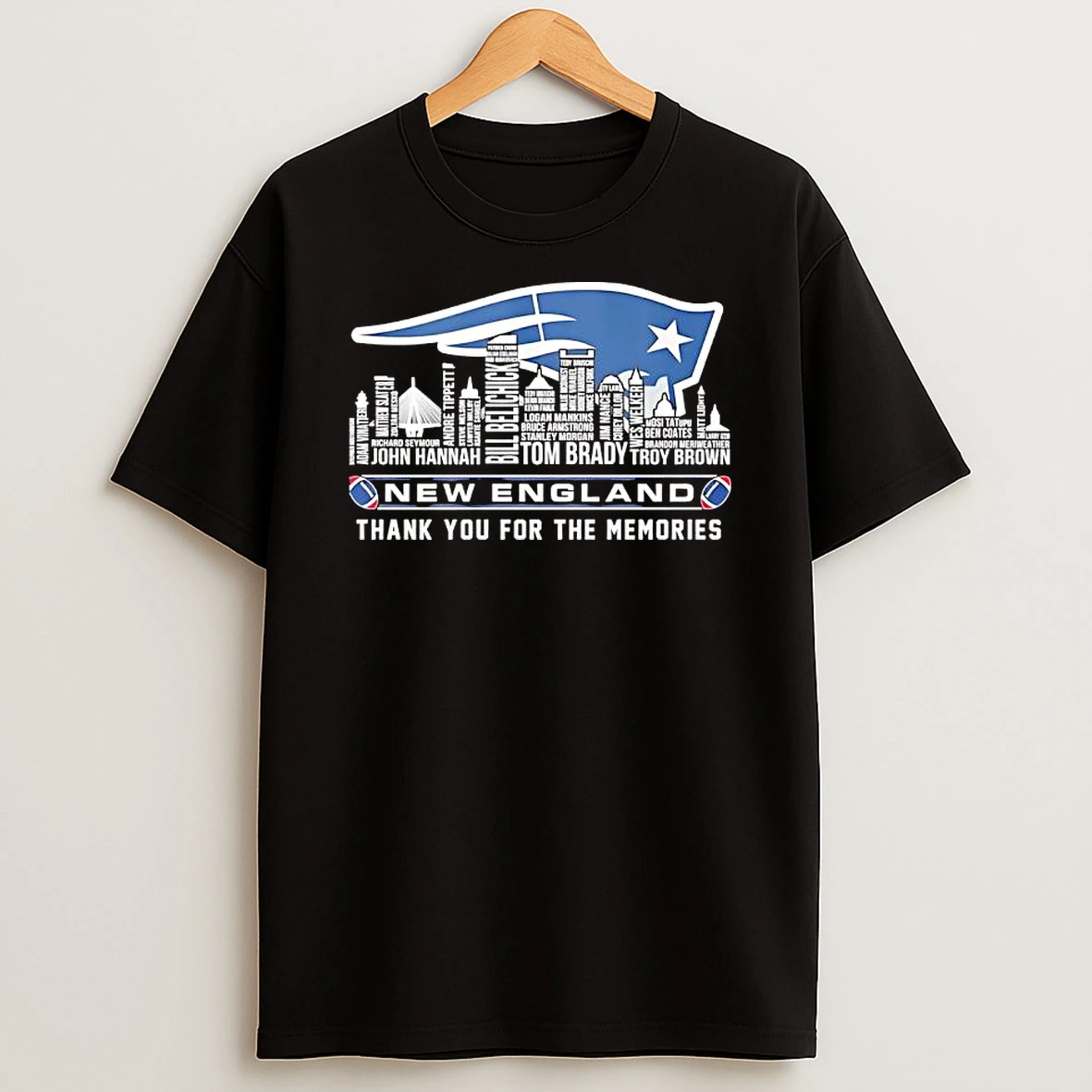 Thank You For The Memories New England Patriots Skyline City Names T Shirt