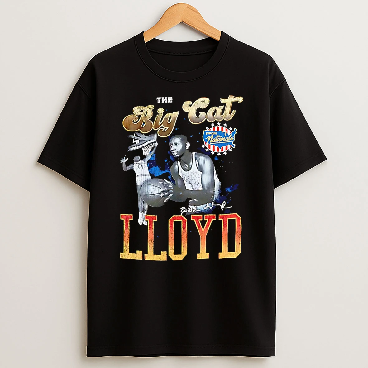 The Big Cat Earl Lloyd Syracuse 75th Anniversary Pioneers Player T Shirt