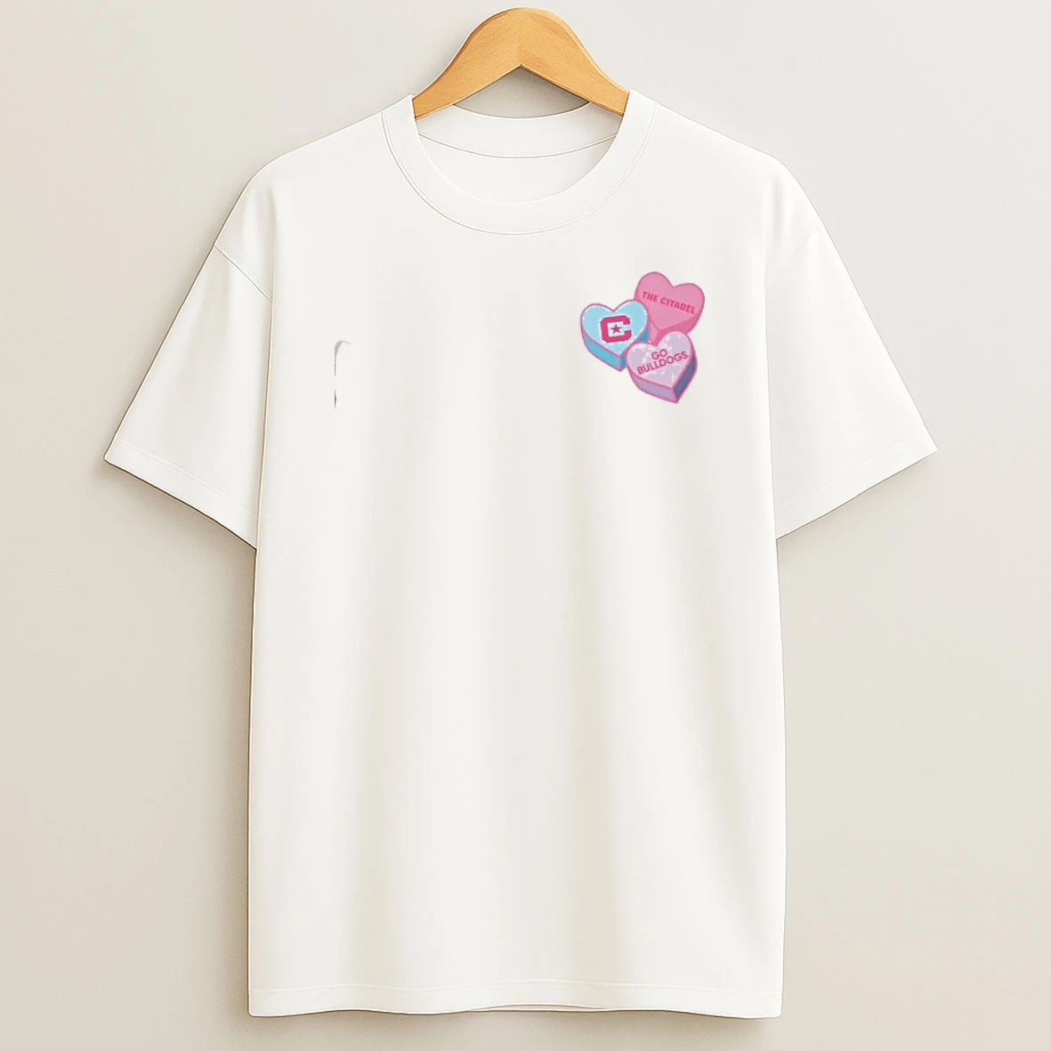 The Citadel Go Citadel Bulldogs Candy Heart Valentines Day T Shirt