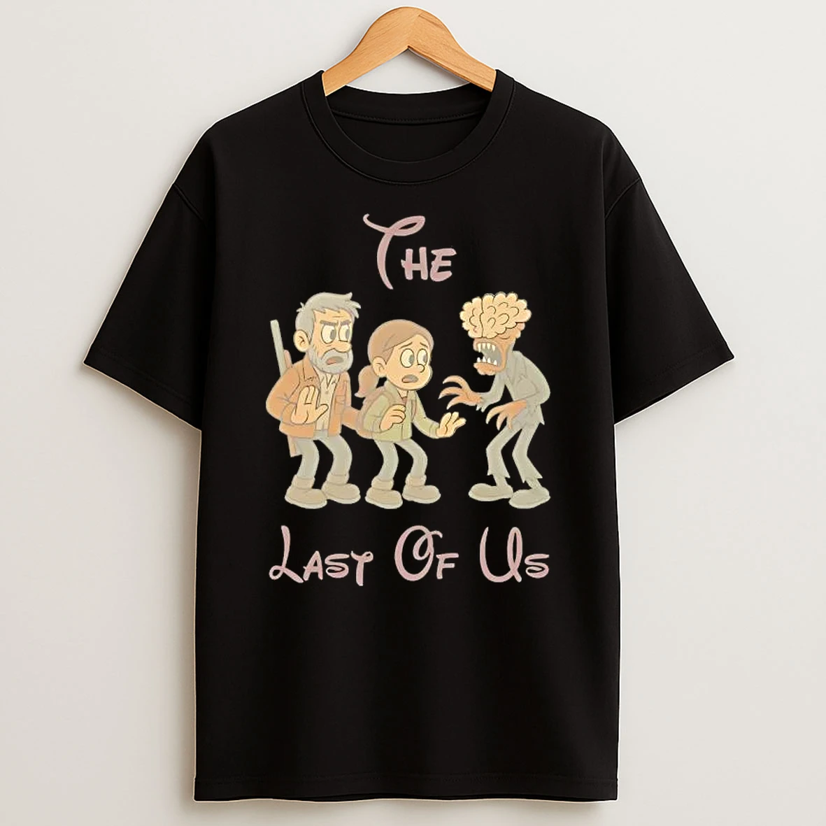 The Last Of Us Rubber Hose Cartoon Joel Ellie And Clicker Parody T Shirt