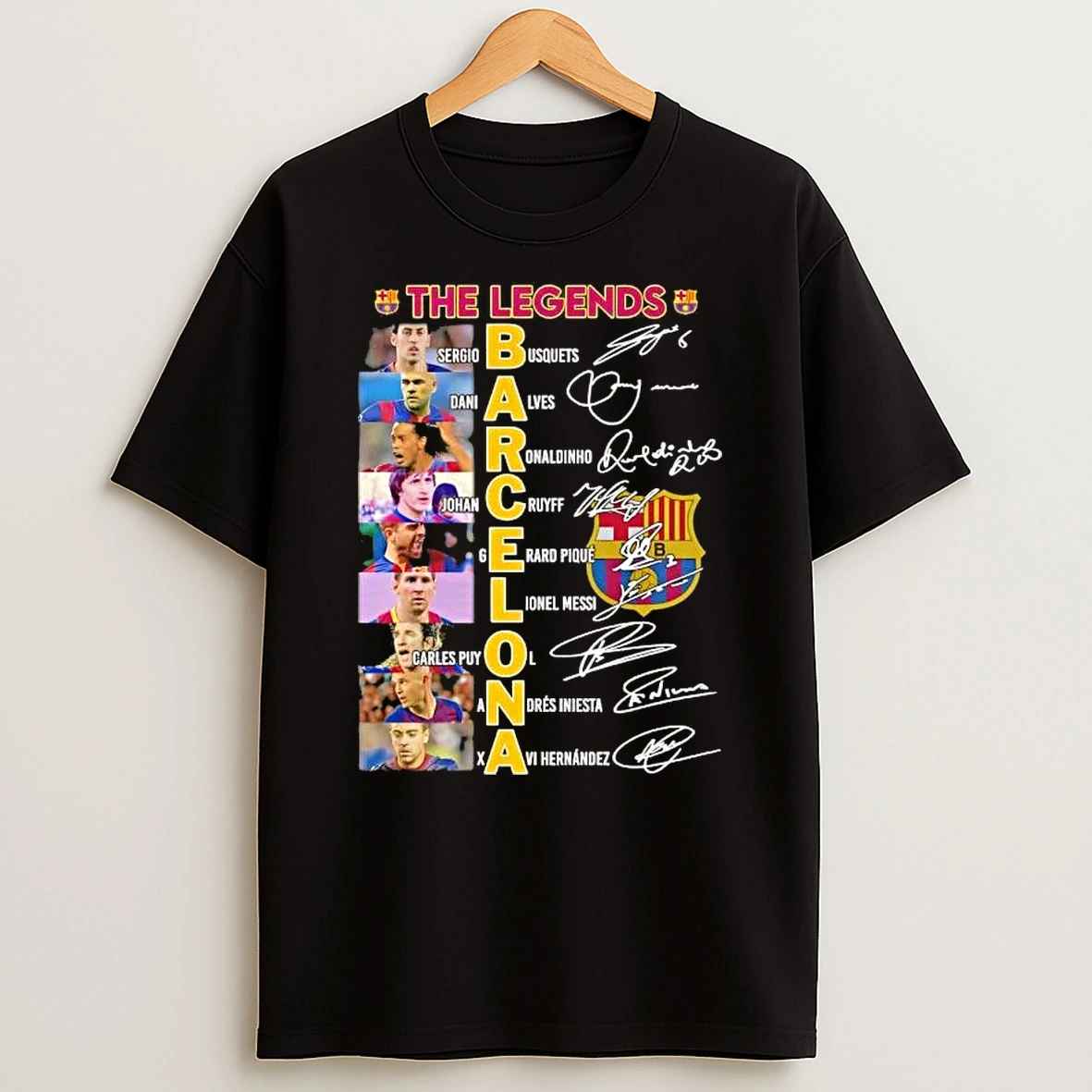 The Legends Barcelona Names Legends Signatures T Shirt