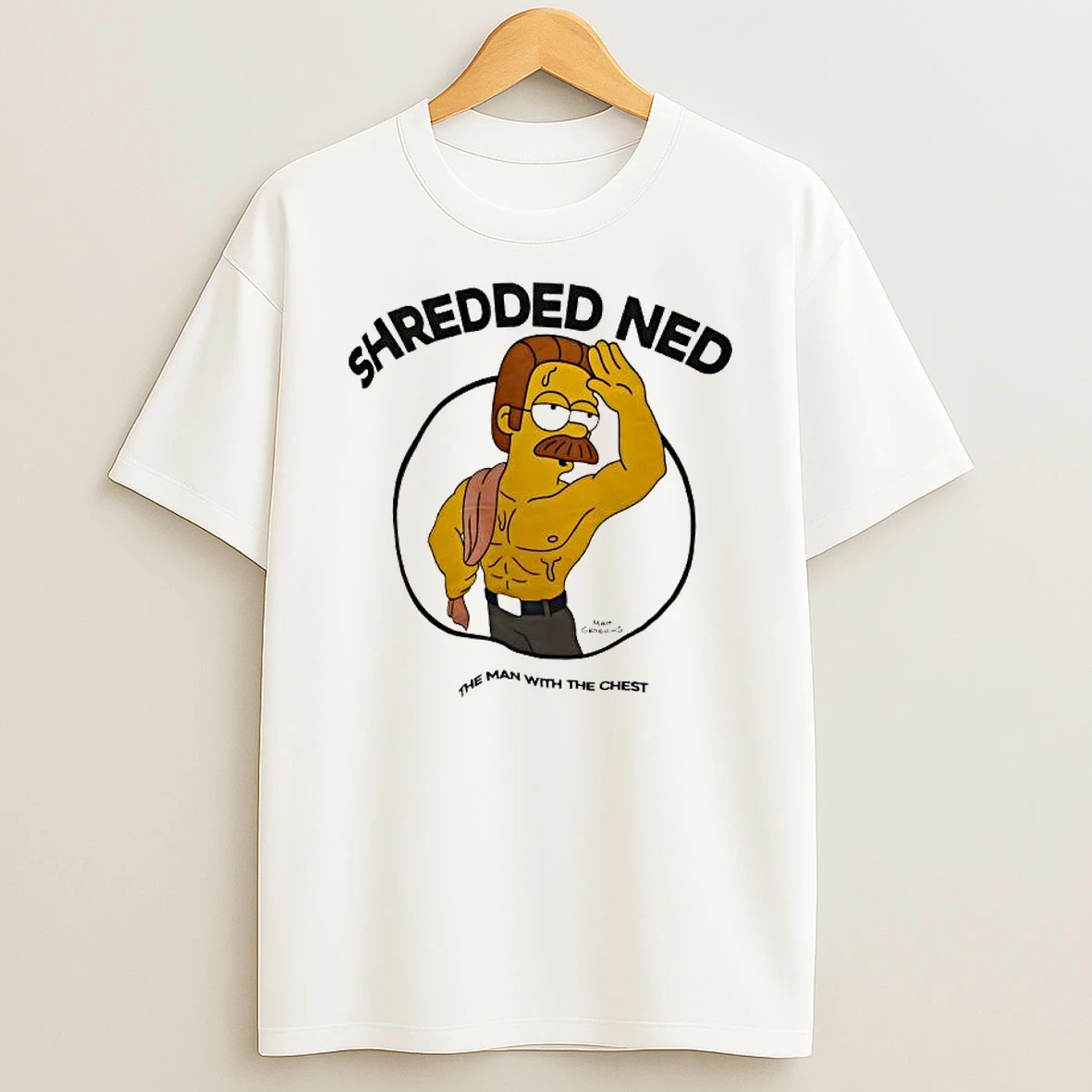 The Simpsons Shredded Ned The Man With The Chest T Shirt