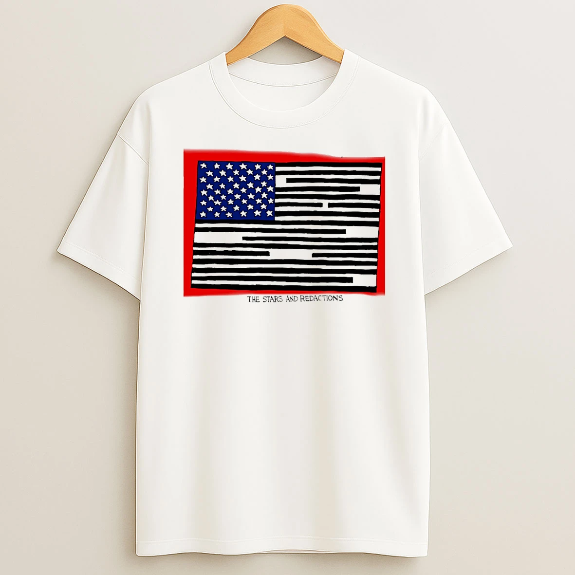 The Stars And Redactions Usa Flag T Shirt
