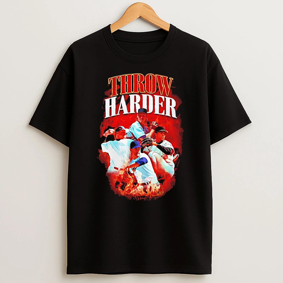 Throw Harder Baseball Player Graphic T Shirt