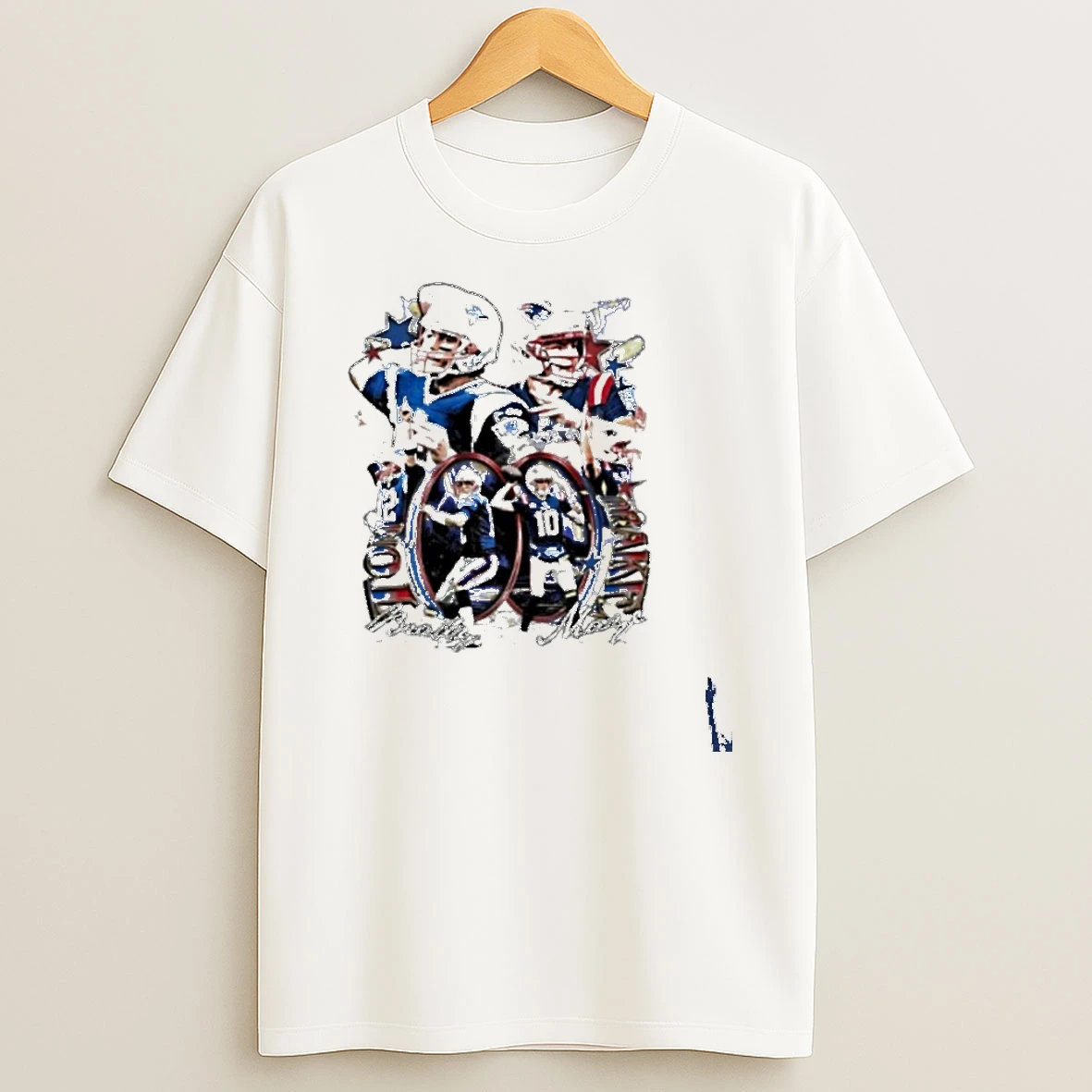 Tom Brady And Drake Maye Picture Collage Patriots Super Bowl Lx T Shirt