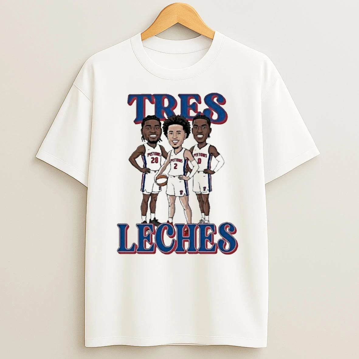 Tres Leches Detroit Pistons Isaiah Stewart Jalen Duren Cade Cunningham T Shirt