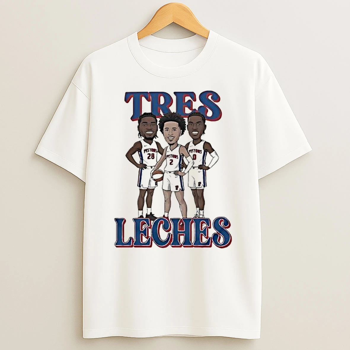 Tres Leches Detroit Pistons Isaiah Stewart Jalen Duren Cade Cunningham Team 28 2 0 T Shirt