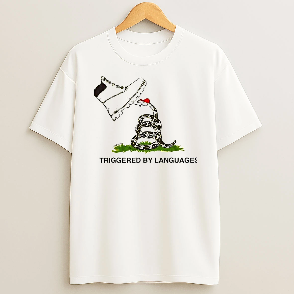 Triggered By Languages Dont Tread On Me Gadsden Flag Graphic T Shirt