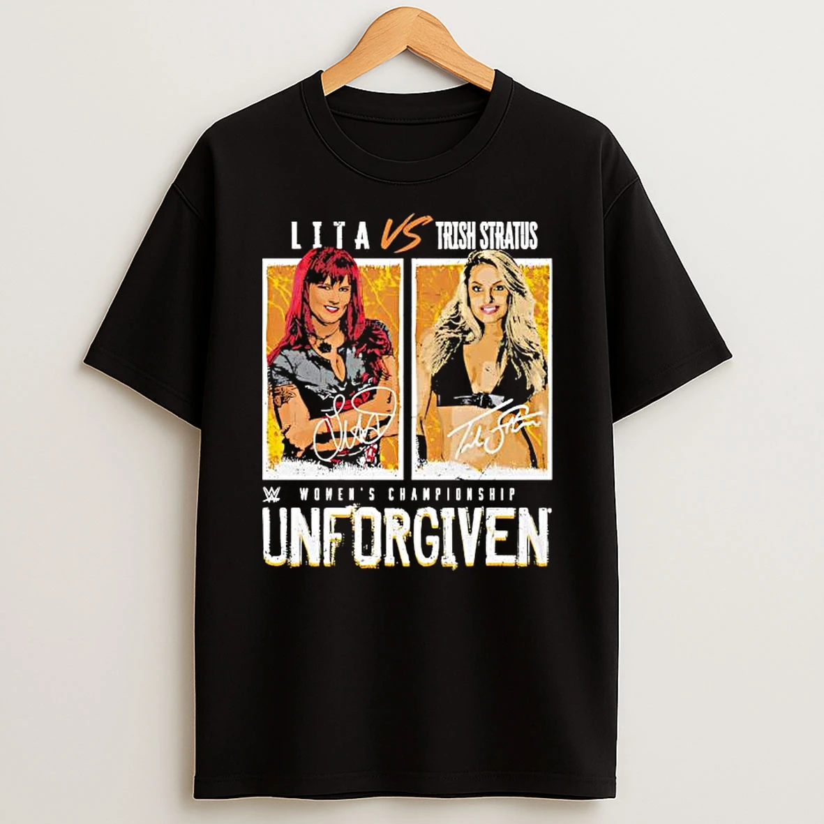 Trish Stratus Vs Lita Match Womens Championship Unforgiven Signatures T Shirt