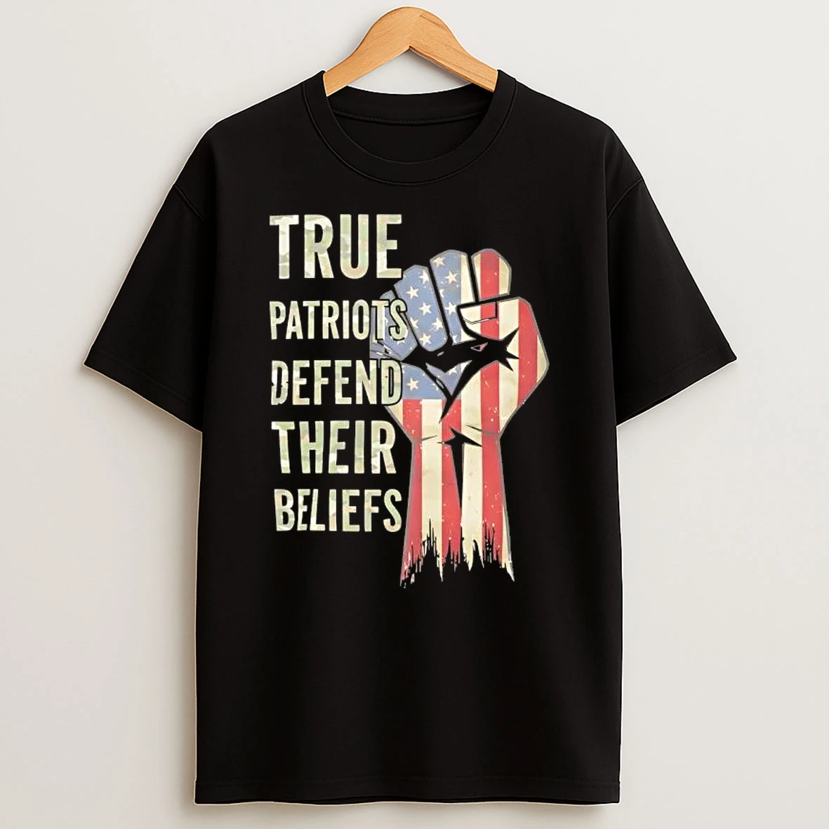 True Patriots Defend Their Beliefs Patriotic Us Flag T Shirt