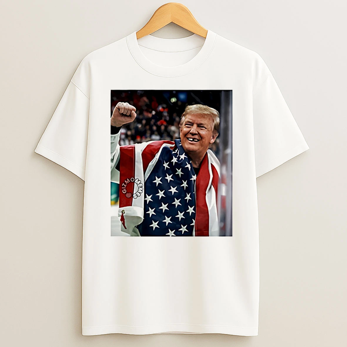 Trump X Jack Hughes Champion Tooth Parody T Shirt