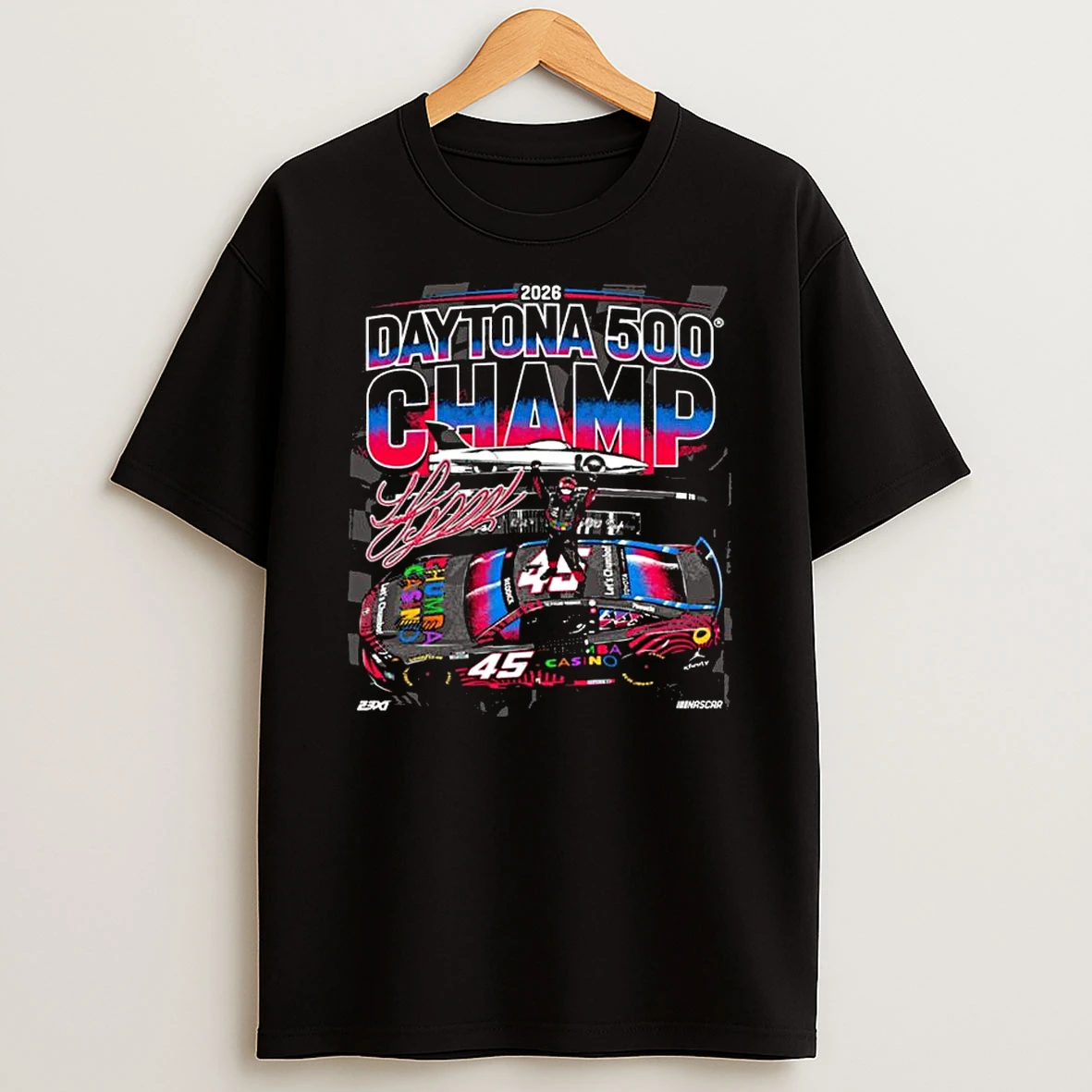 Tyler Reddick 23xi Racing Black 2026 Daytona 500 Champion T Shirt