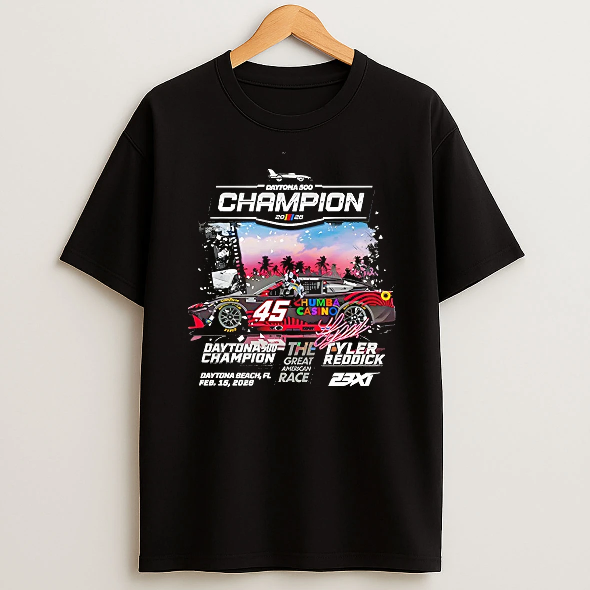 Tyler Reddick Daytona 500 23xi Racing Champions Daytona Beach Fl T Shirt